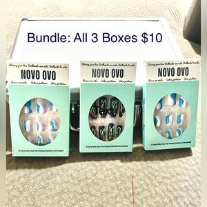 NIB PRESS ON NAILS - Halloween - Novo Ovo Bndl:3 boxes:$8. 1-Blk&Grn/2 bxs Same
